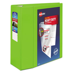Avery Heavy-Duty View Binder with DuraHinge and Locking One Touch EZD Rings, 3 Rings, 5 in Capacity, 11 x 8.5, Chartreuse