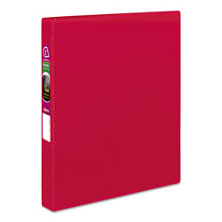 Avery Durable Non-View Binder with DuraHinge and Slant Rings, 3 Rings, 1" Capacity, 11 x 8.5, Red (AVE27201)