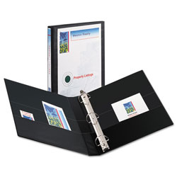 Avery Durable View Binder with DuraHinge and EZD Rings, 3 Rings, 1" Capacity, 11 x 8.5, Black (AVE09300)