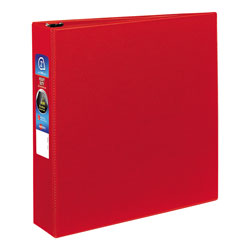 Avery Heavy-Duty Non-View Binder with DuraHinge and One Touch EZD Rings, 3 Rings, 2" Capacity, 11 x 8.5, Red (AVE79582)