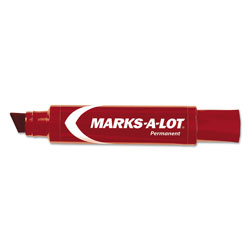 Avery MARKS A LOT Extra-Large Desk-Style Permanent Marker, Extra-Broad Chisel Tip, Red (AVE24147BX)