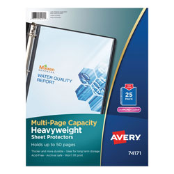 Avery Multi-Page Top-Load Sheet Protectors, Heavy Gauge, Letter, Clear, 25/Pack (AVE74171)