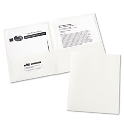 Avery Two-Pocket Folder, 40-Sheet Capacity, White, 25/Box (AVE47991)