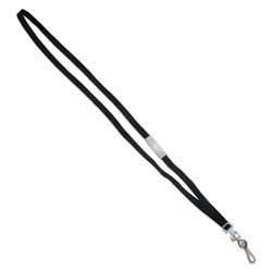 Advantus Deluxe Safety Lanyards, J-Hook Style, 36 in Long, Black, 24/Box