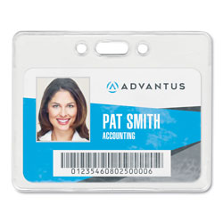 Advantus Proximity ID Badge Holder, Horizontal, 3.75 x 3, Clear, 50/Pack