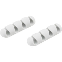 Bluelounge Cable Clip, Multi-Channel, 4-/5 inWx2-3/5 inLx2/5 inH, 2/PK, White