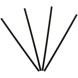Banyan Black Straws - Unwrapped - 7.8 in, 2500 / Carton - Black
