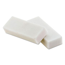 Baumgarten's Block Eraser, Rectangular, Medium, White, Latex-Free Polymer, 4/Pack