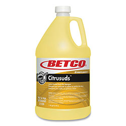 Betco Symplicty Citrusuds Manual Dishwashing Detergent, Lemon Scent, 1 gal Bottle, 4/Carton