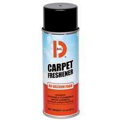 Big D No-Vacuum Carpet Freshener, Fresh Scent, 14 oz Aerosol, 12/Carton