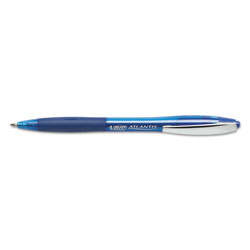 Bic Atlantis Retractable Ballpoint Pen, Medium 1mm, Blue Ink/Barrel, Dozen