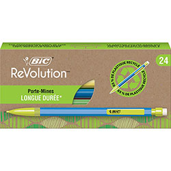 Bic ReVolution Mechanical Pencil, 0.7 mm, HB (#2), Black Lead, Assorted Barrel Colors, 24/Pack