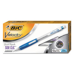 Bic Velocity Side Clic Pencil, 0.5 mm, HB (#2), Black Lead, Assorted Barrel Colors, Dozen