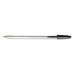 Bic Cristal Xtra Smooth Stick Ballpoint Pen, 1mm, Black Ink, Clear Barrel, 24/Pack