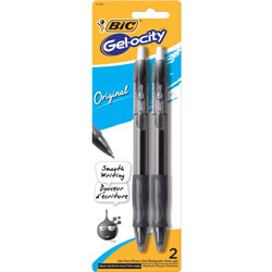 Benchmark Graphics Retractable Gel Pens, Medium Point, 0.7mm, 2/Pack, Black