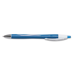 Bic Atlantis Exact Retractable Ballpoint Pen, Fine 0.7mm, Blue Ink/Barrel, Dozen