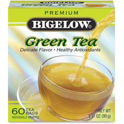 Bigelow Tea Company Premium Green Tea, 60/BX, 3.17oz, Multi
