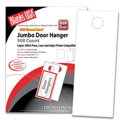 Blanks/USA® Jumbo Micro-Perforated Door Hangers, 90 lb, 8.5 x 11, White, 2 Hangers/Sheet, 250 Sheets/Pack