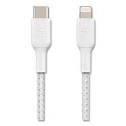 Belkin BOOST CHARGE Braided Lightning to USB-C ChargeSync Cable, 3.3 ft, White