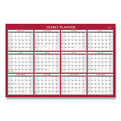 Blue Sky Classic Red Laminated Erasable Wall Calendar, Classic Red Artwork, 48 x 32, White/Red/Gray Sheets, 12-Month (Jan-Dec): 2022