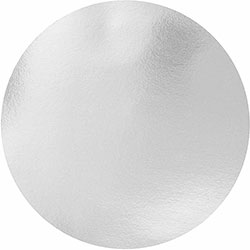 BluTable 9 in Round Foil Pan Flat Board Lid, 500/Carton, White, Silver