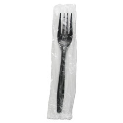 Boardwalk Heavyweight Wrapped Polypropylene Cutlery, Fork, Black, 1,000/Carton