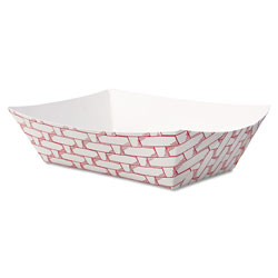 Boardwalk Paper Food Baskets, 1/2 lb Capacity, Red/White, 1000/Carton (BWK30LAG050)