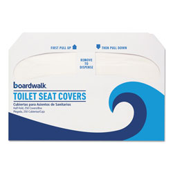 Boardwalk Premium Half-Fold Toilet Seat Covers, 250 Covers/Sleeve, 10 Sleeves/Carton (BWKK2500)