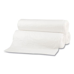 Boardwalk Repro Low-Density Can Liners, 30 gal, 0.62 mil, 30 x 36, White, 10 Bags/Roll, 20 Rolls/Carton