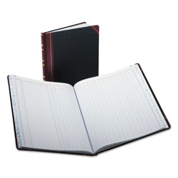 Boorum & Pease Columnar Accounting Book, 12 Column, Black Cover, 150 Pages, 10 1/8 x 12 1/4