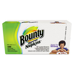 Bounty Quilted Napkins, White, 100 Per Packs, 20/Case, 2000 Total