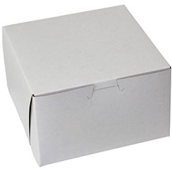 BOXit White Bakery Box, 6.5 in x 6.5 in x 4 in