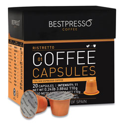 Bestpresso® Nespresso Ristretto Italian Espresso Pods, Intensity: 11, 20/Box