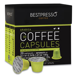 Bestpresso® Nespresso Arabica Italian Espresso Pods, Intensity: 8, 20/Box