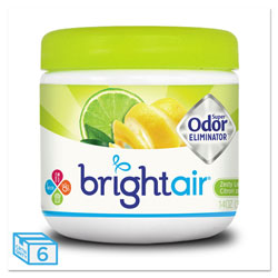 Bright Air Super Odor Eliminator, Zesty Lemon and Lime, 14 oz, 6/Carton