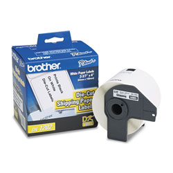Brother Die-Cut Shipping Labels, 2.4 in x 3.9 in, White, 300/Roll