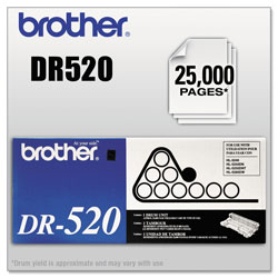 Brother DR520 Drum Unit, 25000 Page-Yield, Black