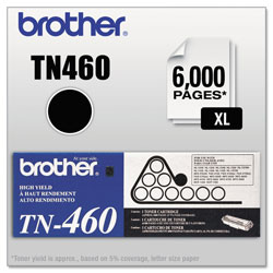 Brother TN460 High-Yield Toner, 6000 Page-Yield, Black (BRTTN460)