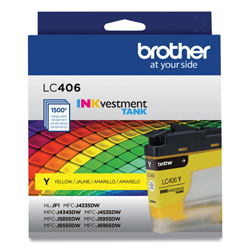Brother LC406YS INKvestment Ink, 1,500 Page-Yield, Yellow