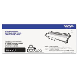 Brother TN720 Toner, 3000 Page-Yield, Black