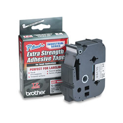 Brother TZ Extra-Strength Adhesive Laminated Labeling Tape, 0.94 in x 26.2 ft, Black on Matte Silver