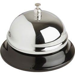 Business Source Call Bell, 2-3/4 in High, 3-3/8 in Base, Chrome/Black