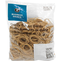 Business Source Rubber Bands, Size 14, 1 lb bag, Natural Crepe