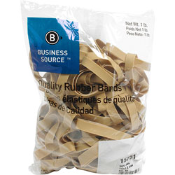 Business Source Rubber Bands, Size 84, 1 lb bag, Natural Crepe