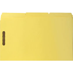 Business Source Fastener Folders, w/2-Ply Tab, 1/3 AST Tab, Lgl, 50/BX, Yellow