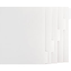 Business Source Dividers w/Print-on Tabs,90 Bright, 8-1/2 inx11 in, 50ST/BX, White