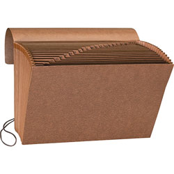 Business Source Accordion File, w/Flap, A-Z, 21 Pocket, Letter, 12 inx10 in, Brown