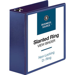 Business Source View Binder, D-Ring, 4 in, Navy