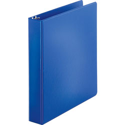 Business Source 35% Recycled Round Ring Binder, 1 1/2 in Capacity, Blue