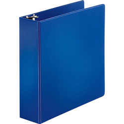 Business Source 35% Recycled Round Ring Binder, 3 in Capacity, Blue